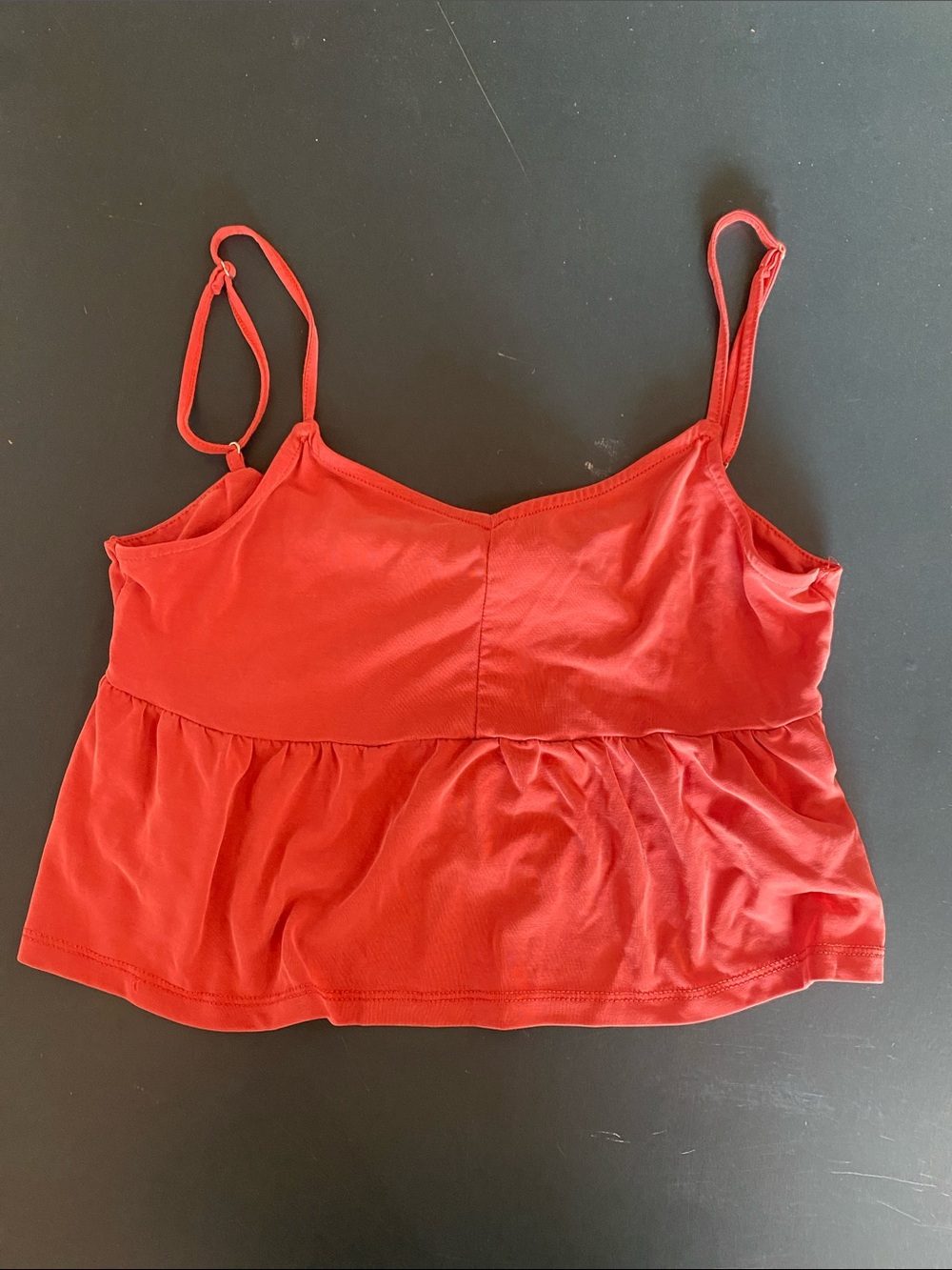 Unk Rust Red Peplum Spaghetti Strap Camisole Top